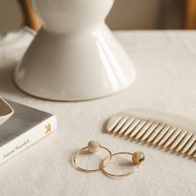 Load image into Gallery viewer, Horn Bead, Hoop Earrings- Gold