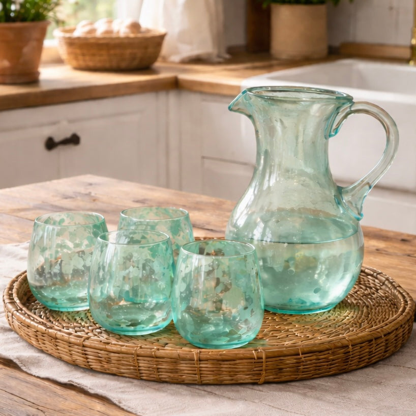 Tumblers | Green Dotted | Set Of 4