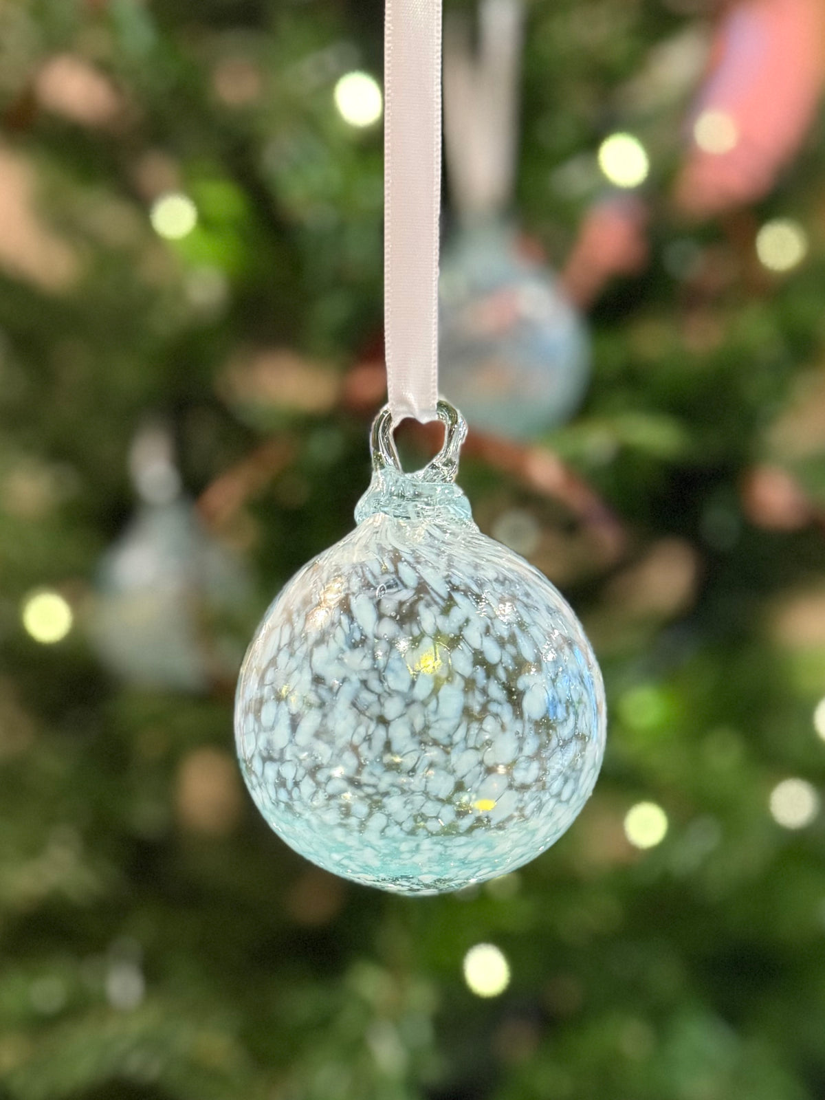 Handblown Glass Bauble- White