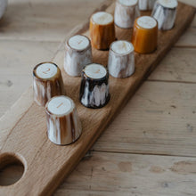 Load image into Gallery viewer, Numbered Peg Finder Shot Glasses With Oak Display Board | Box of 10