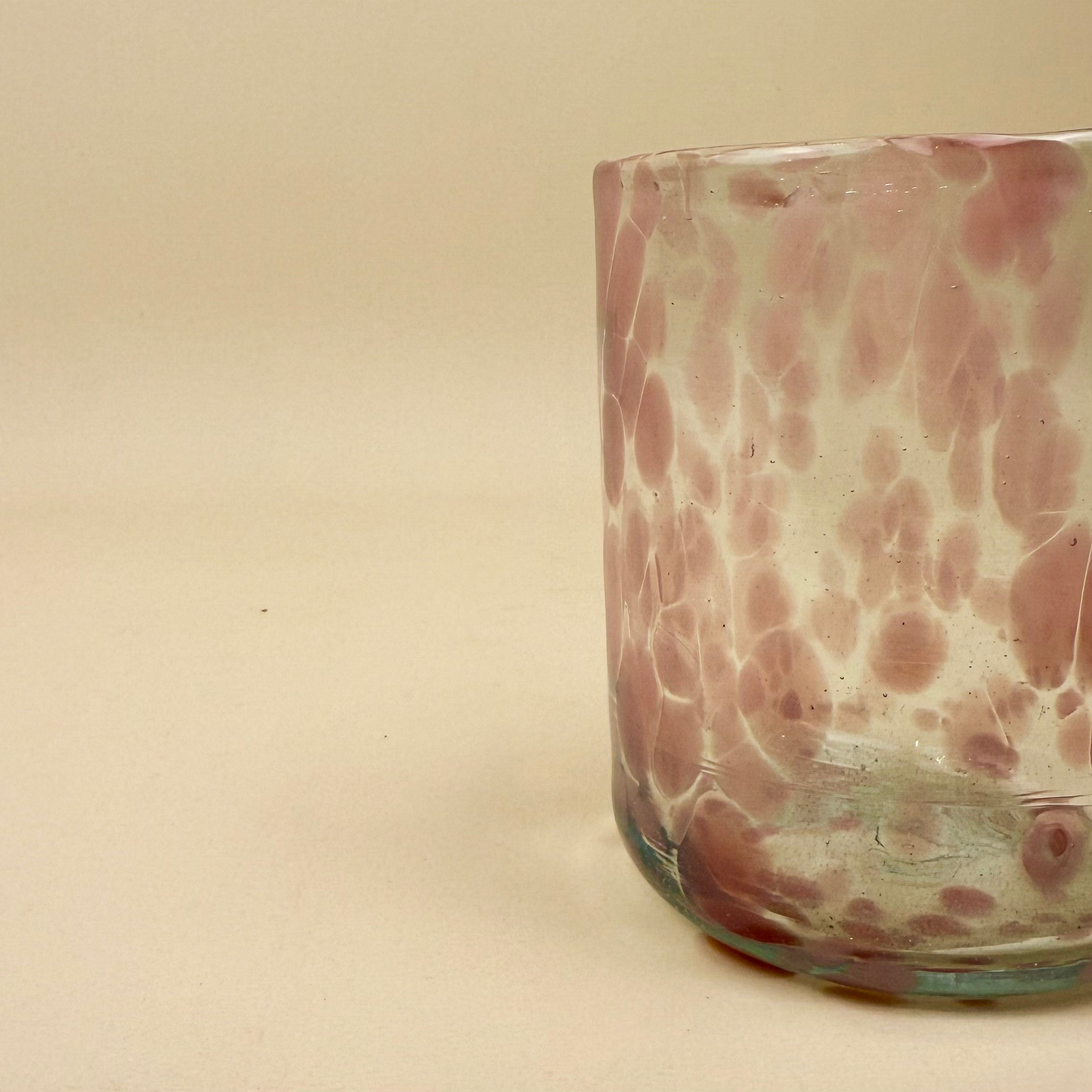 Straight Glass Tumblers | Pink Dotted | Set Of 4