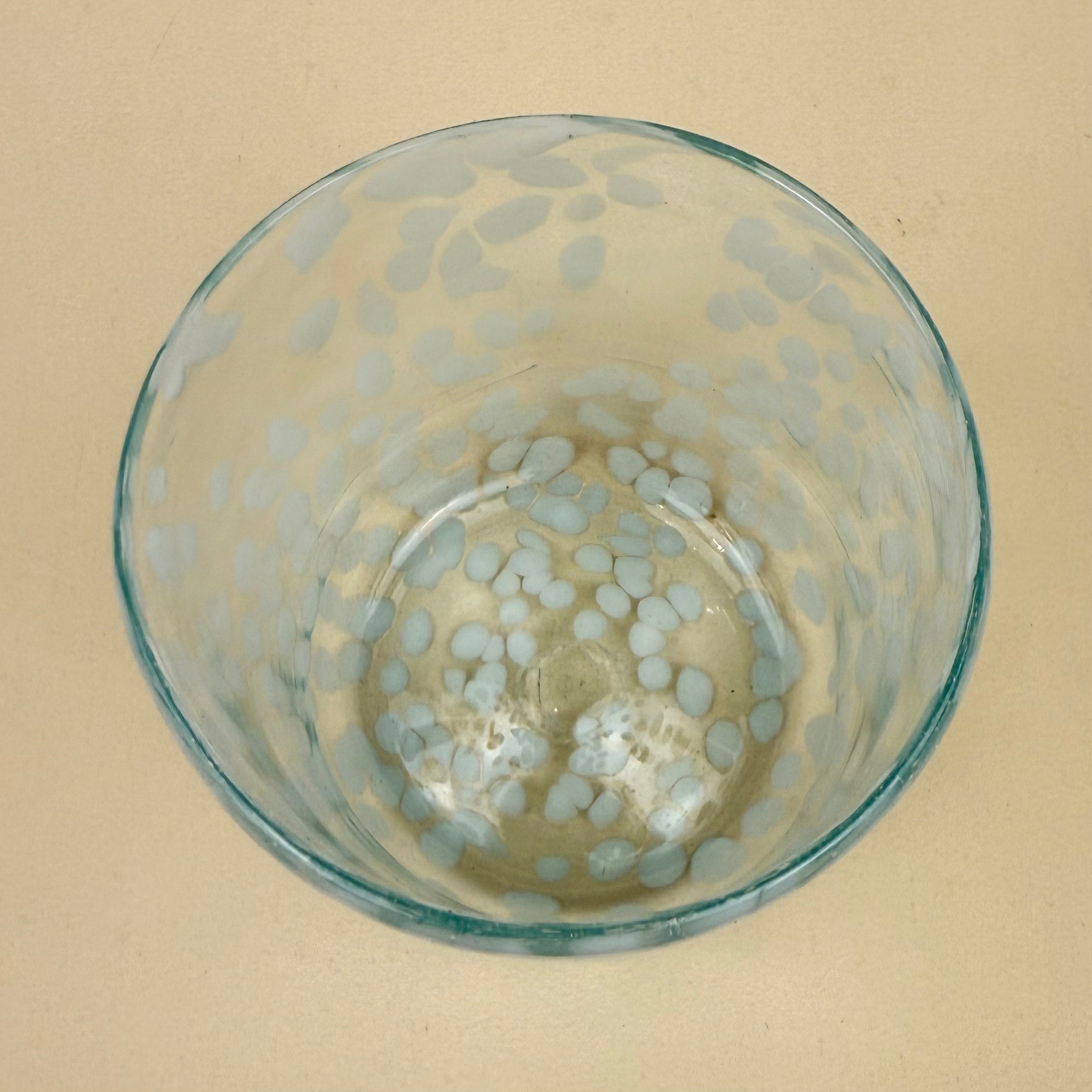 Straight Glass Tumblers | White Dotted | Set Of 4