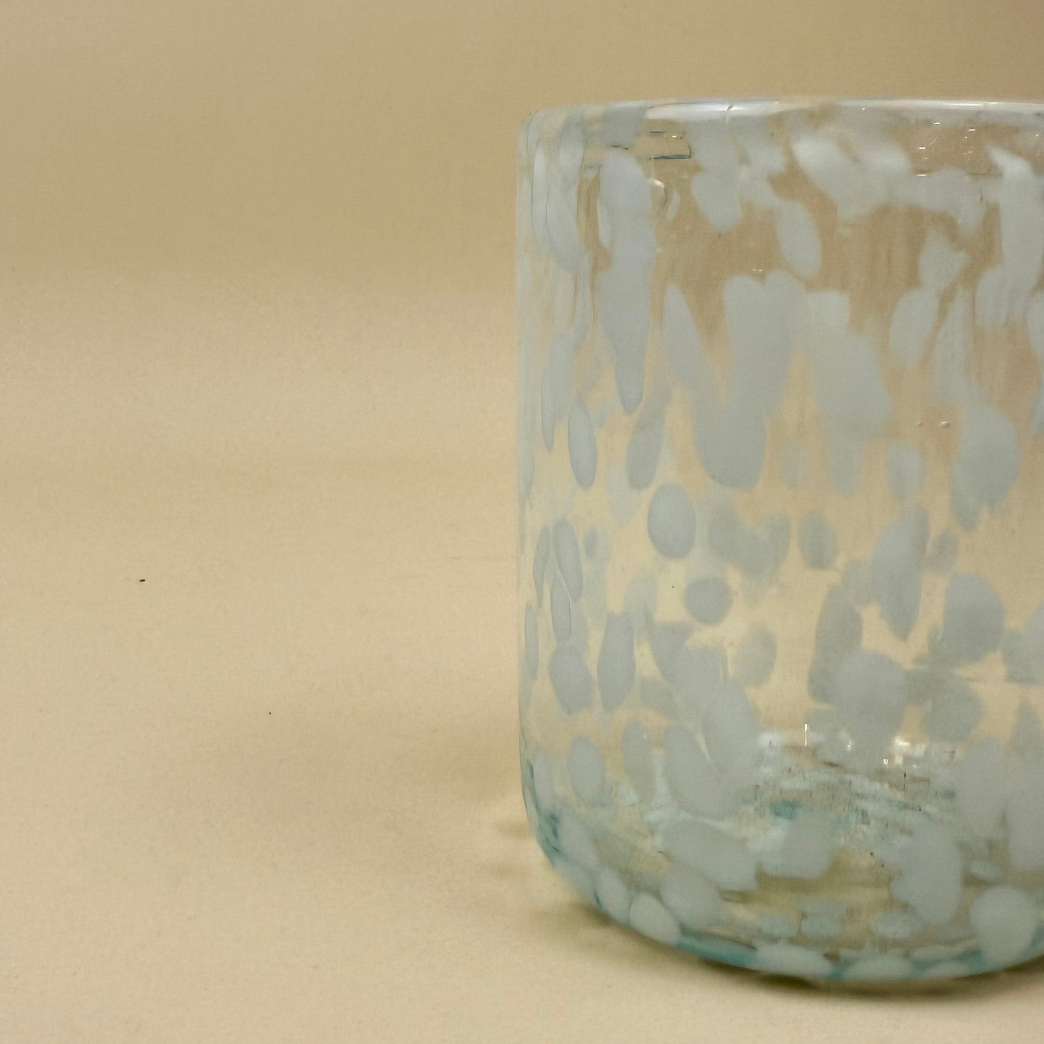 Straight Glass Tumblers | White Dotted | Set Of 4