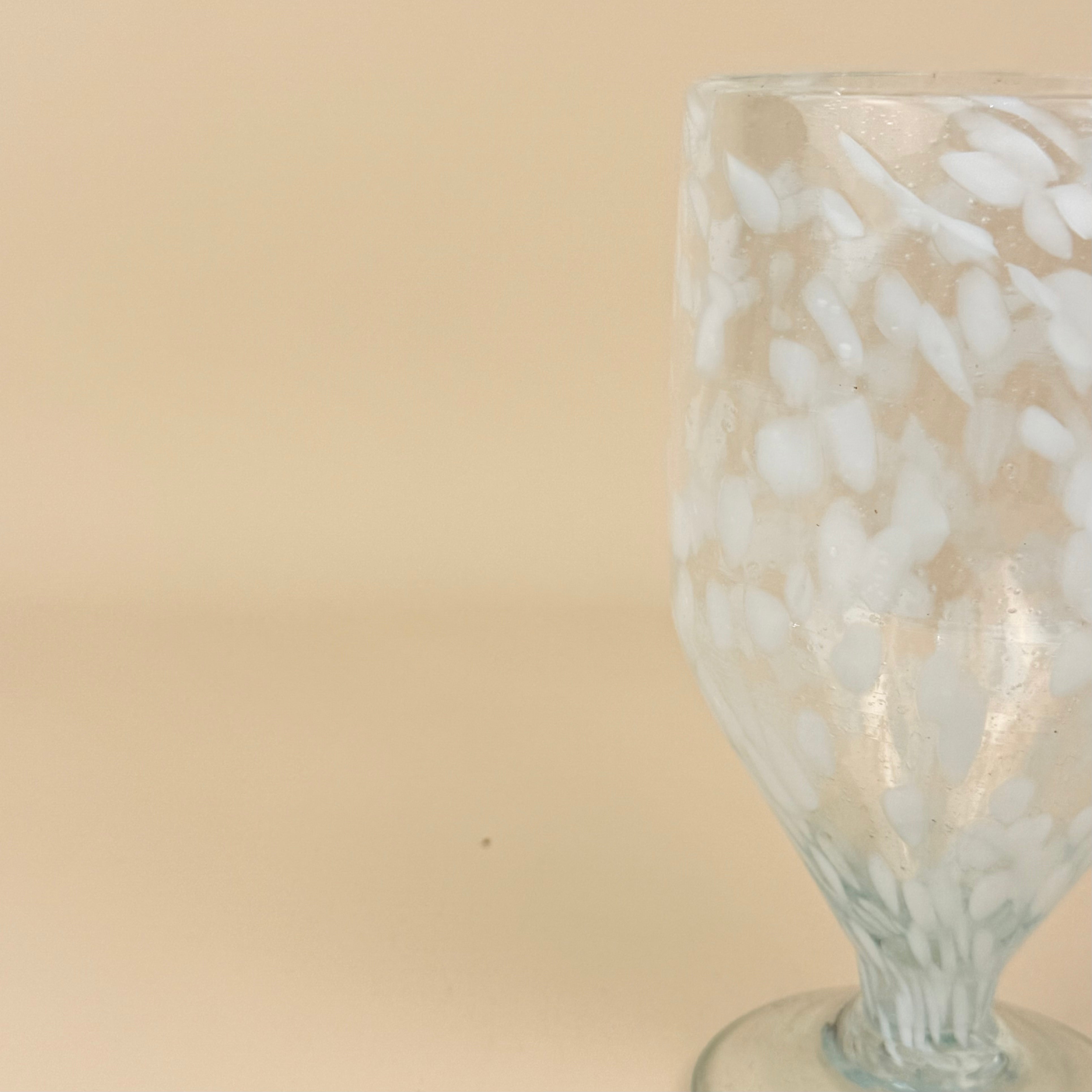 Wine Glasses | White Dotted | Set Of 2