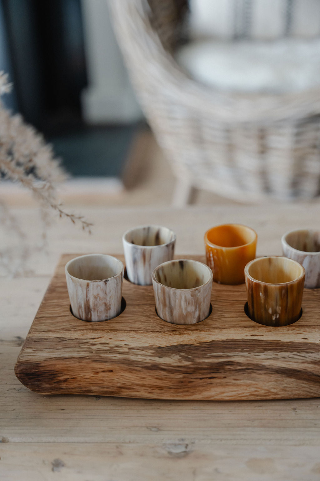 Numbered Peg Finder Shot Glasses With Oak Display Board | Box of 10