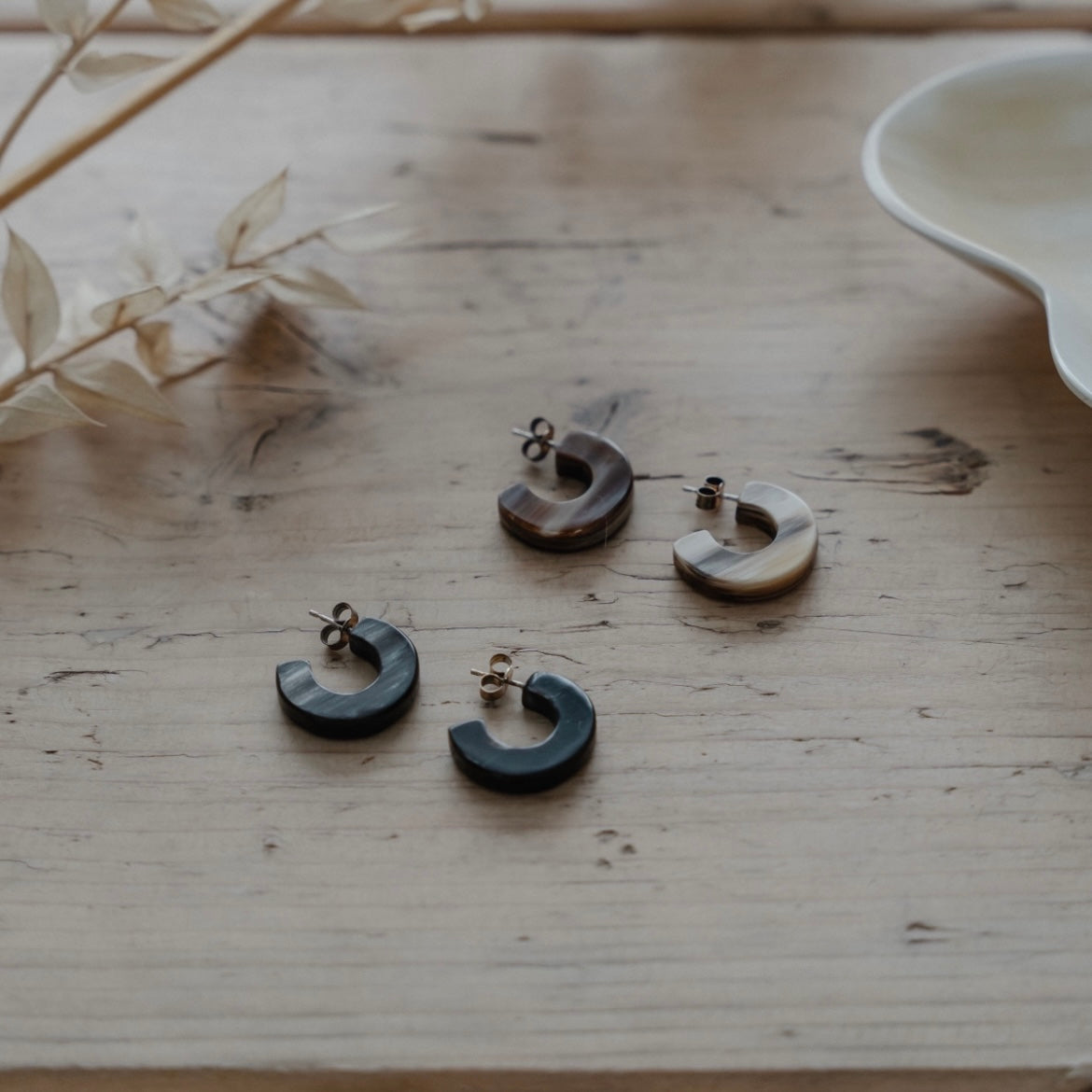 Horn Hoop Earrings