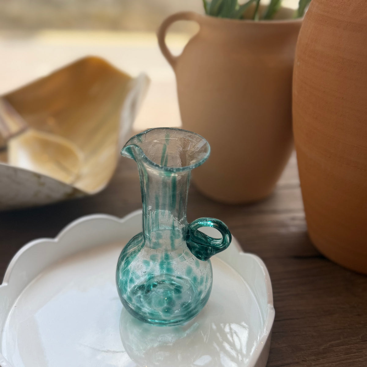 Dressing Jug | Green Dotted