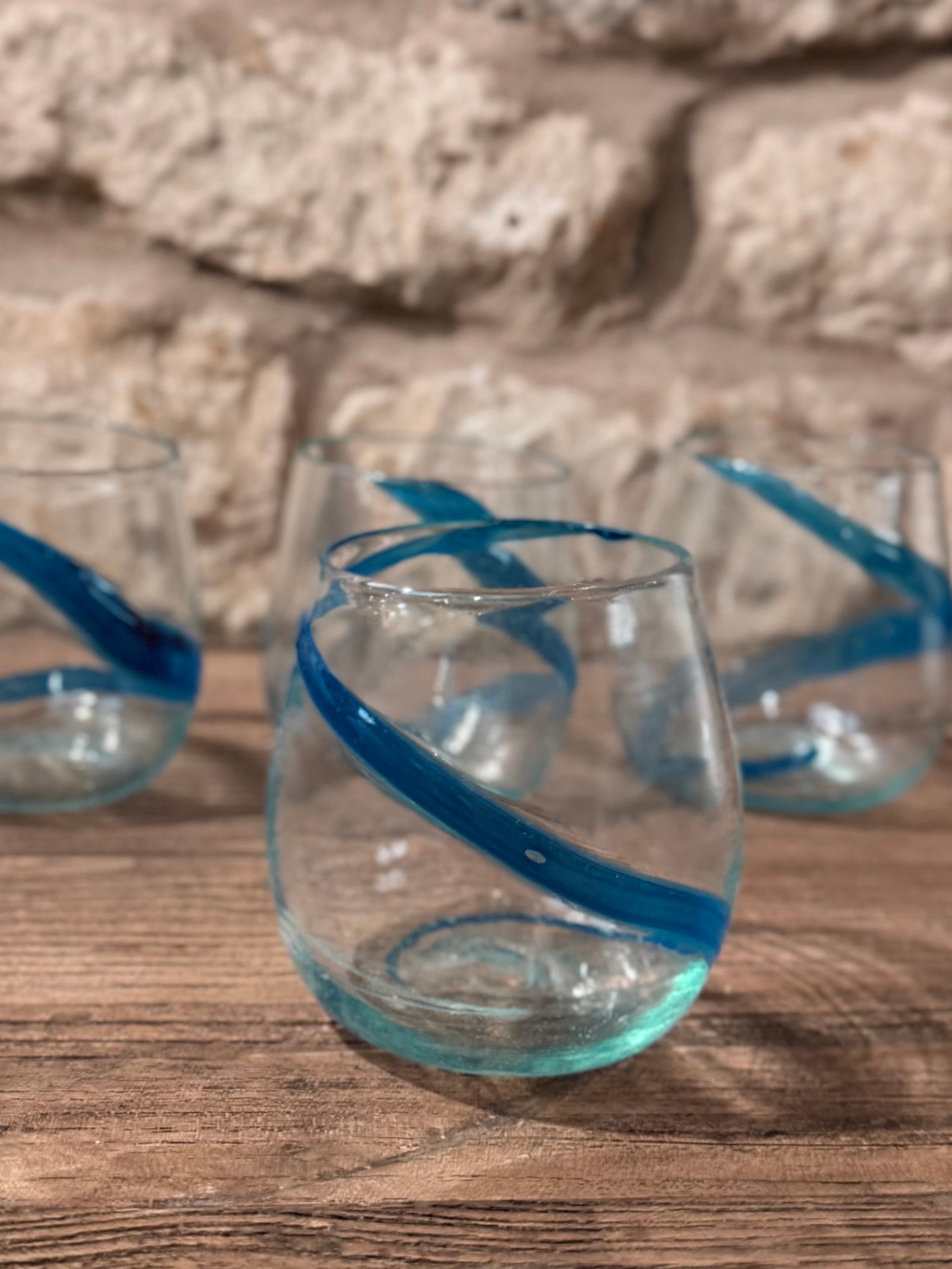 Handblown Tumblers | Set of 4 | Blue