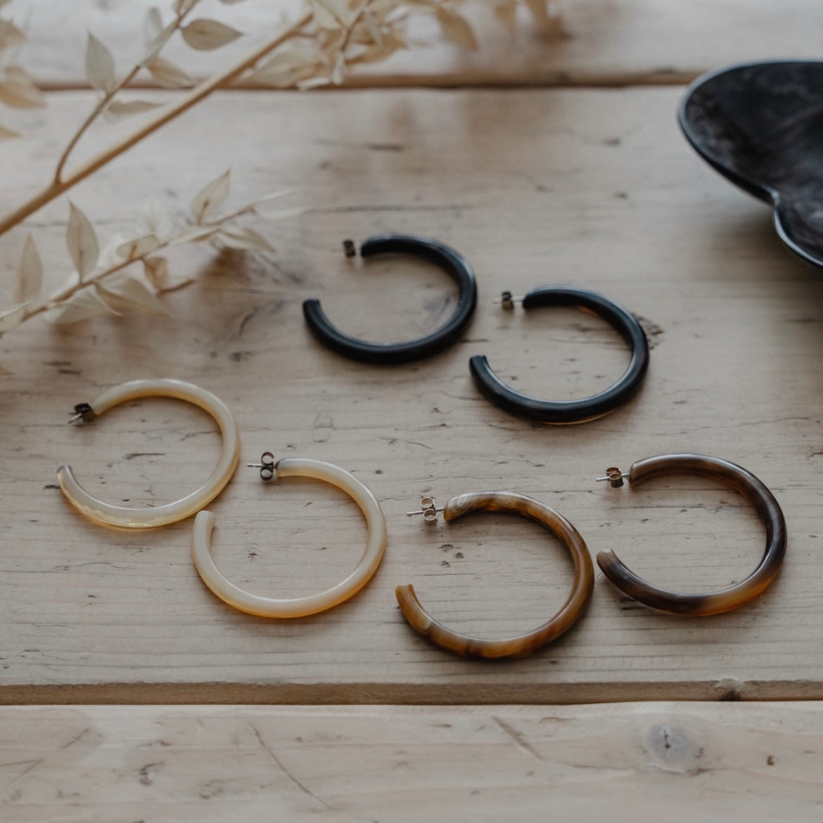 Horn Hoop Earrings