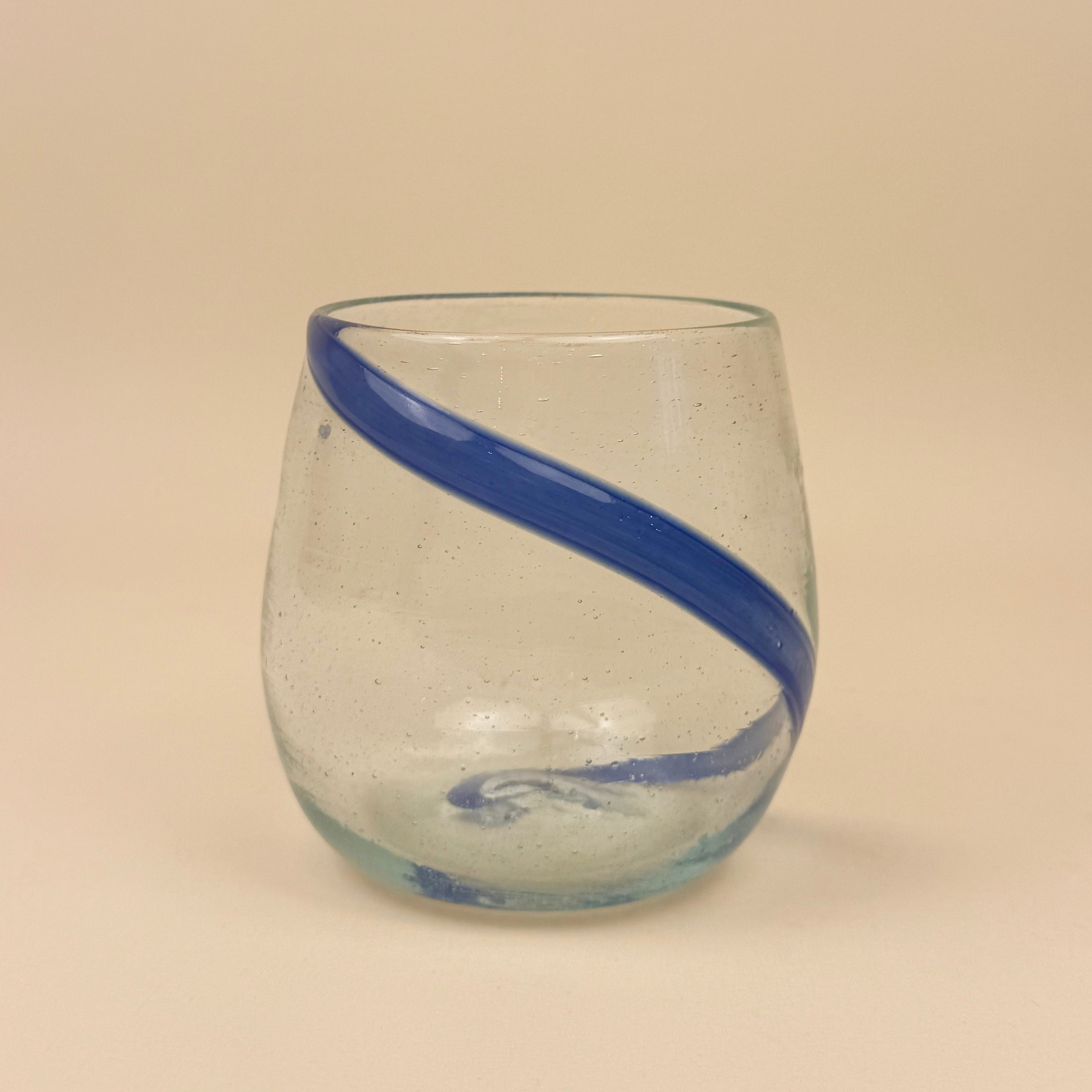 Round Glass Tumblers | Set of 4 | Blue