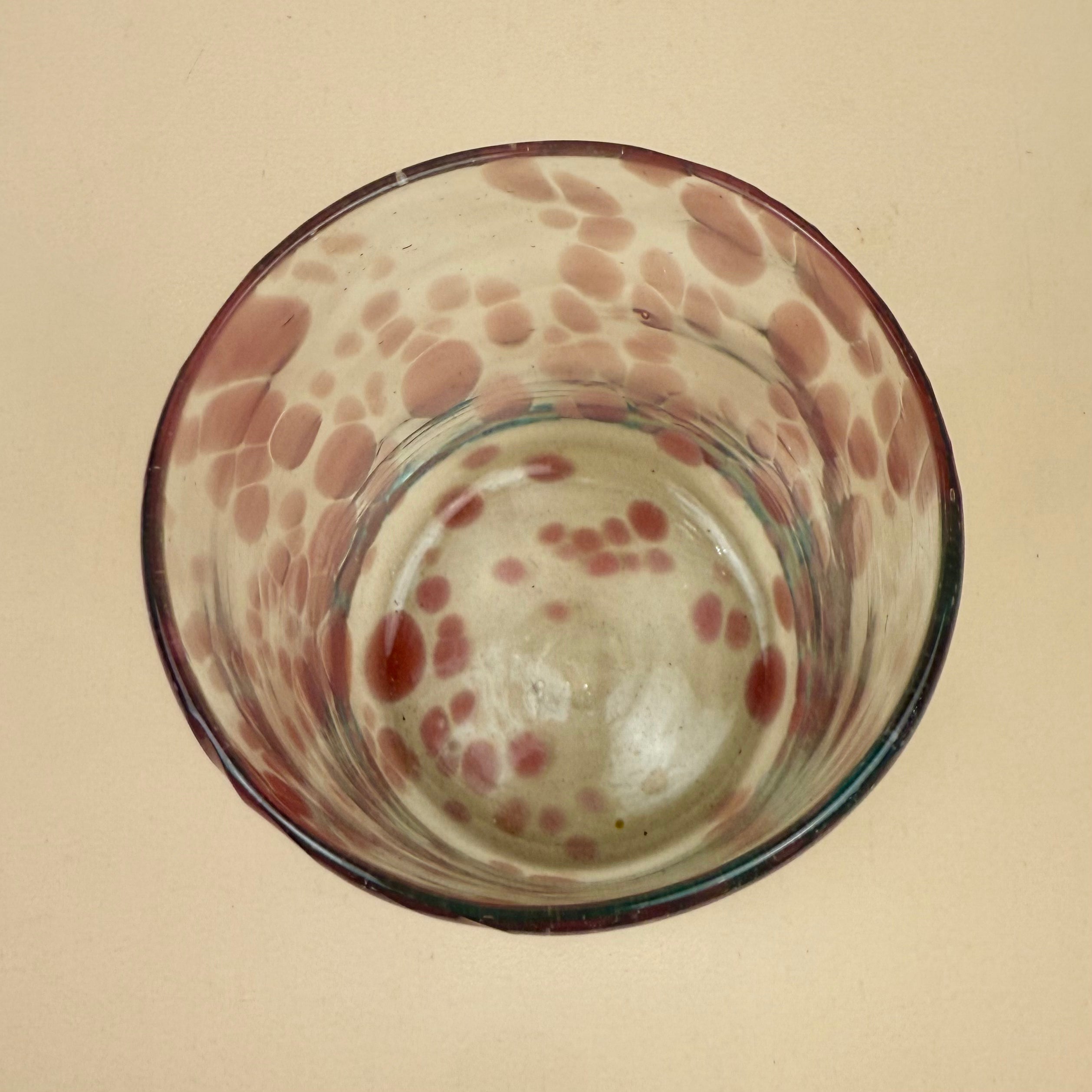Straight Glass Tumblers | Pink Dotted | Set Of 4